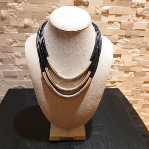 WHBM Elegant Black and Silver Necklace